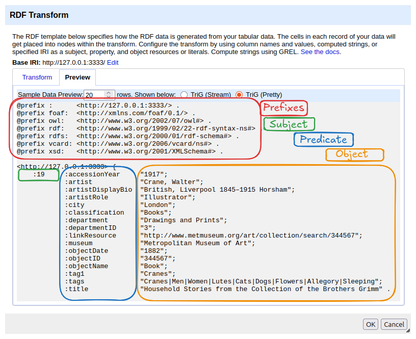 The RDF-Preview panel after opening a project for the first time